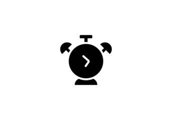 Black Clock Glyph Icon In vector 
