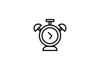 Black Clock Line Art  Icon In vector 

