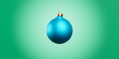 Christmas or New Year holidays background with blue bauble, 3d render