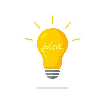 Light bulb idea concept. Vector illustration isolated on white background.
