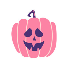 Spooky pumpkin cartoon vector illustration isolated on white background. Spooky Halloween decoaration.