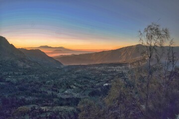 Sunrise Above Mountain Landscape
