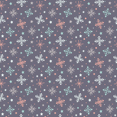 Christmas pattern with snowflakes. Wallpaper concept. Vector