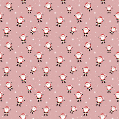 Christmas texture with Santa Claus. Seamless pattern. Vector