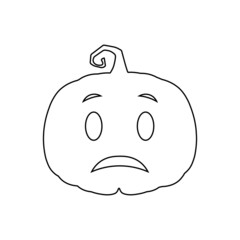Halloween scary pumpkin in flat style Holiday cartoon concept