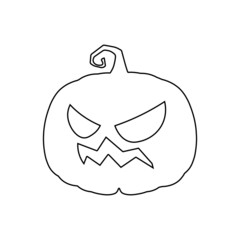 Halloween scary pumpkin in flat style Holiday cartoon concept