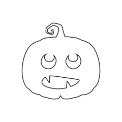 Halloween scary pumpkin in flat style Holiday cartoon concept