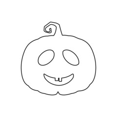 Halloween scary pumpkin in flat style Holiday cartoon concept