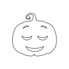 Halloween scary pumpkin in flat style Holiday cartoon concept