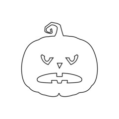 Halloween scary pumpkin in flat style Holiday cartoon concept