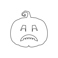 Halloween scary pumpkin in flat style Holiday cartoon concept