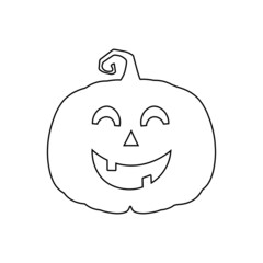 Halloween scary pumpkin in flat style Holiday cartoon concept