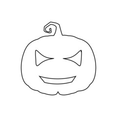 Halloween scary pumpkin in flat style Holiday cartoon concept