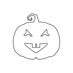 Halloween scary pumpkin in flat style Holiday cartoon concept