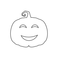 Halloween scary pumpkin in flat style Holiday cartoon concept