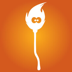 Simple illustration of witches broom icon for Halloween day