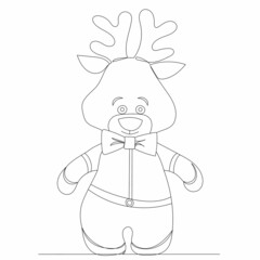 single continuous line drawing deer character
