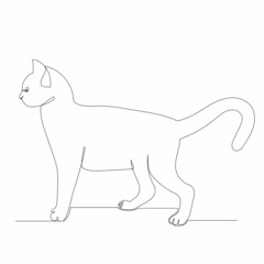 one continuous line drawing of a cat