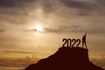 Concept of the onset of a successful 2022 for business.