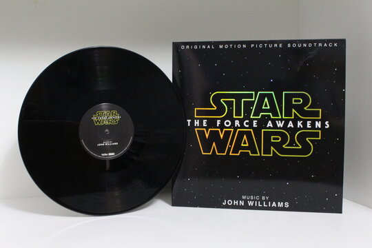  Star Wars soundtrack album to the 1977 film Star Wars, composed and conducted by John Williams. Performed by the London Symphony Orchestra. Album cover. Taken in Miami, Fl on October 30, 2021. 