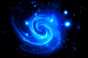 Obraz premium Illustration of Galaxy space Background, The universe consists of stars, black hole, nebula, sprial galaxy, milky way, planet