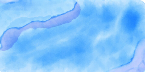 Abstract blue watercolor background. Aquarelle painted paper textured canvas for vintage design, invitation card, template. Blue sky shades color watercolor illustration, creative background, smeared 