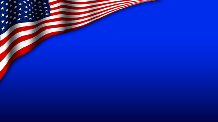 United States flag with a dark blue background - Illustration