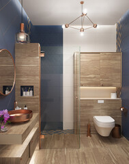 Master bathroom design ideas, 3D render