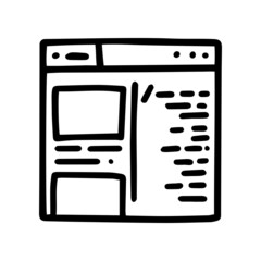 line vector doodle simple icon site code