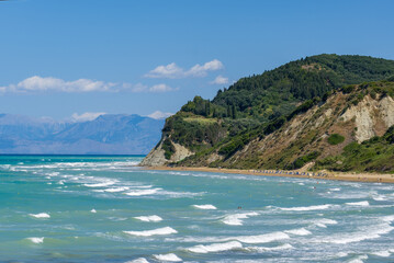 Fototapeta premium A beautiful bay with waves and cliffs