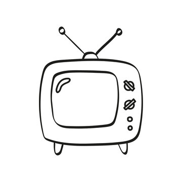 Vector icon of old TV.
