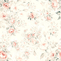 Lovely seamless floral pattern delicate roses