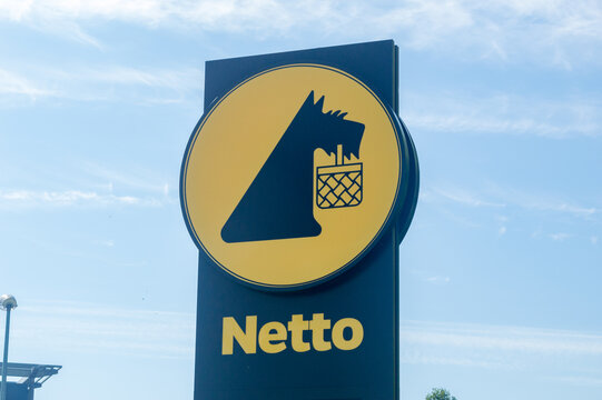 Garwolin, Poland - June 15, 2021: Logo of Netto Danish discount supermarket.