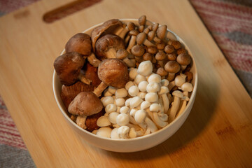 cooking with mushrooms shitake shimeji