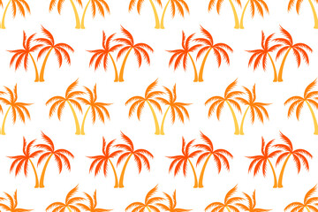 Coconut tropical palm tree summer seamless pattern