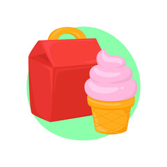 Menu Box Emoji Icon Illustration. Restaurant Fast Food Vector Symbol Emoticon Design Doodle Vector.