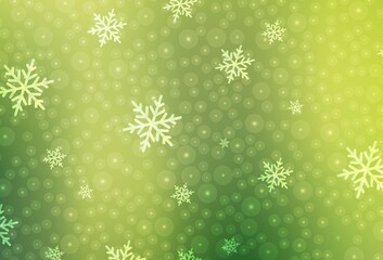 Light Green, Yellow vector background in Xmas style.