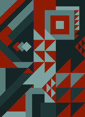 Abstract color composition of geometric elements