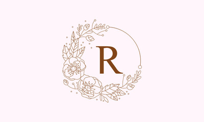 Beauty vector initial logo, handwriting logo of initial signature, wedding, fashion, jewelry, boutique, floral and botanical with a creative template for any company or business. 