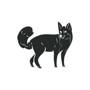 Fox Animal Icon Silhouette Illustration. Woodland Fauna Vector Graphic Pictogram Symbol Clip Art. Doodle Sketch Black Sign.