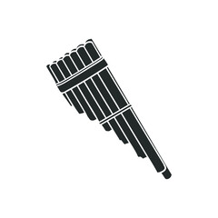 Pan Flute Icon Silhouette Illustration. Music Instrument Vector Graphic Pictogram Symbol Clip Art. Doodle Sketch Black Sign.