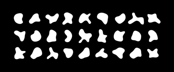 Set of abstract organic shapes. Vector random oval blobs collection.