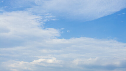 Cumulus clouds with blue sky on a sunny day of summer. Beautiful cloudscape