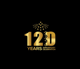 Celebration of Festivals Days 120 Year Anniversary, Invitations, Party Events, Company Based, Banners, Posters, Card Material, Gold Colors Design