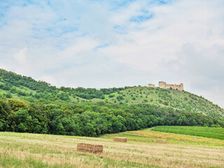 Land near Pavlov with Devicky ruins in Palava, Southern Moravia, Czech Republic