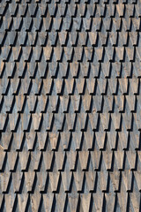 Roof on a wooden house in the arctic