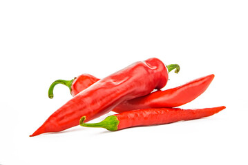 pepper isolated. red hot peppers on a white background. Isolated on white background. ecological product. vegetable ingredient.