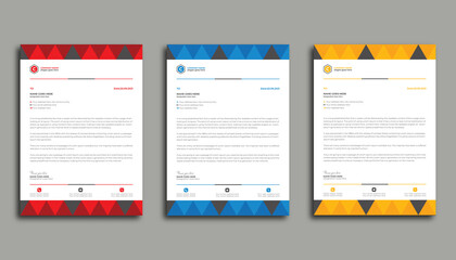 Corporate business creative, clean & modern print-ready professional letterhead design template in A4 size with color.