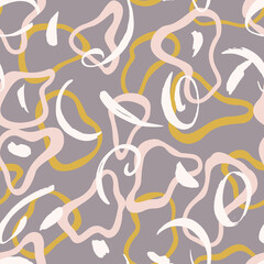 Abstract geometric seamless pattern with chaotic Irregular shapes. Flat drawing. Simple modern ornament for background, sportswear, fabric and textile.
