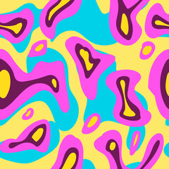 Vector abstract seamless background with elements of different shapes and colors.